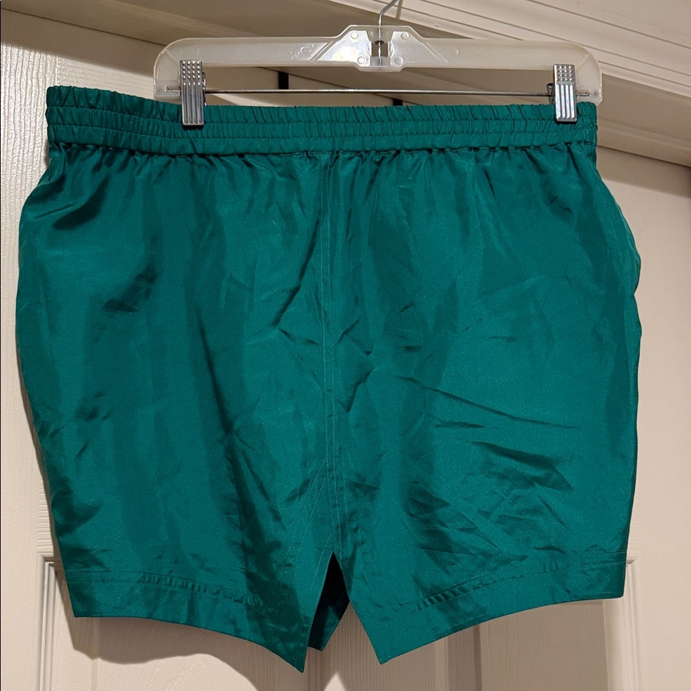 NWT MINI SKIRT Beach Summer Party Jungle Green 100% Silk drawstring Vacation Med - Picture 3 of 12